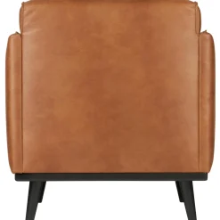 Best WOOOD Statement fauteuil met arm ecoleer Cognac