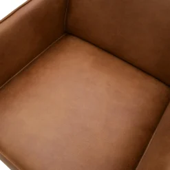 Best WOOOD Statement fauteuil met arm ecoleer Cognac