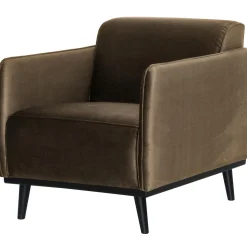 Outlet WOOOD Statement fauteuil met arm velvet Taupe