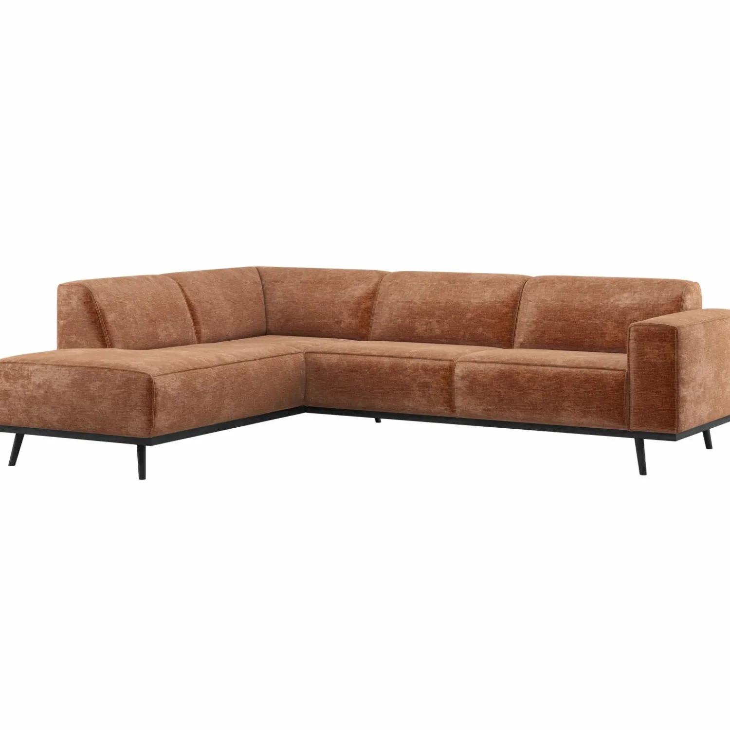 Online WOOOD Statement hoekbank links chenille velvet Terra