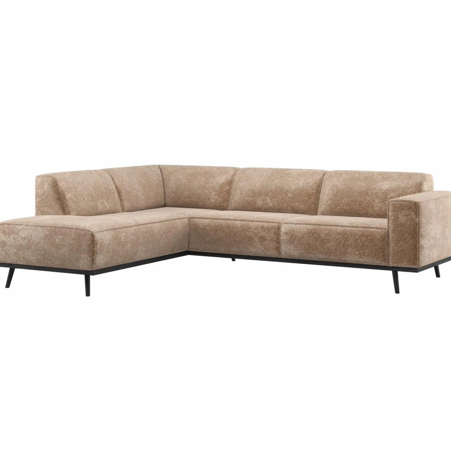 Outlet WOOOD Statement hoekbank links chenille velvet Taupe