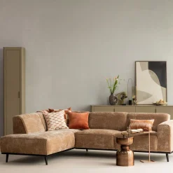 Outlet WOOOD Statement hoekbank links chenille velvet Taupe