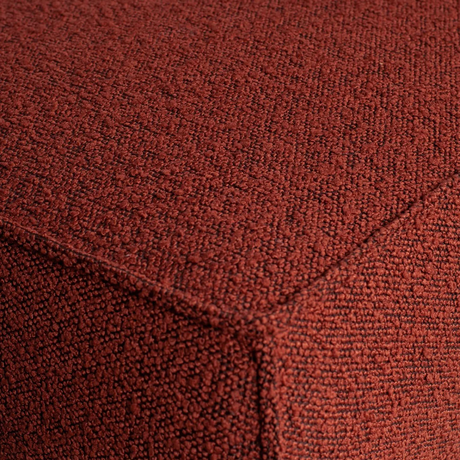 Outlet WOOOD Statement hoekbank links bouclé kastanje Kastanjebruin