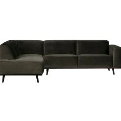 Outlet WOOOD Statement hoekbank links velvet Warm groen