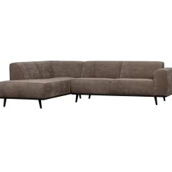 New WOOOD Statement hoekbank links ribstof Taupe