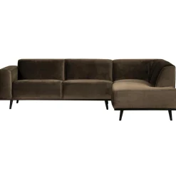 WOOOD Statement hoekbank rechts velvet Taupe