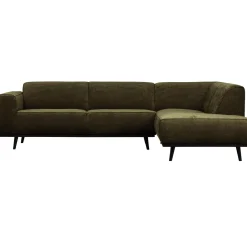 New WOOOD Statement hoekbank rechts ribstof Warm groen