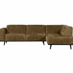 Online WOOOD Statement hoekbank rechts structure velvet Brass