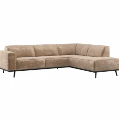 Sale WOOOD Statement hoekbank rechts chenille velvet Taupe