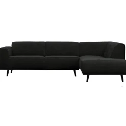 Outlet WOOOD Statement hoekbank rechts ribstof grafiet Grafietgrijs