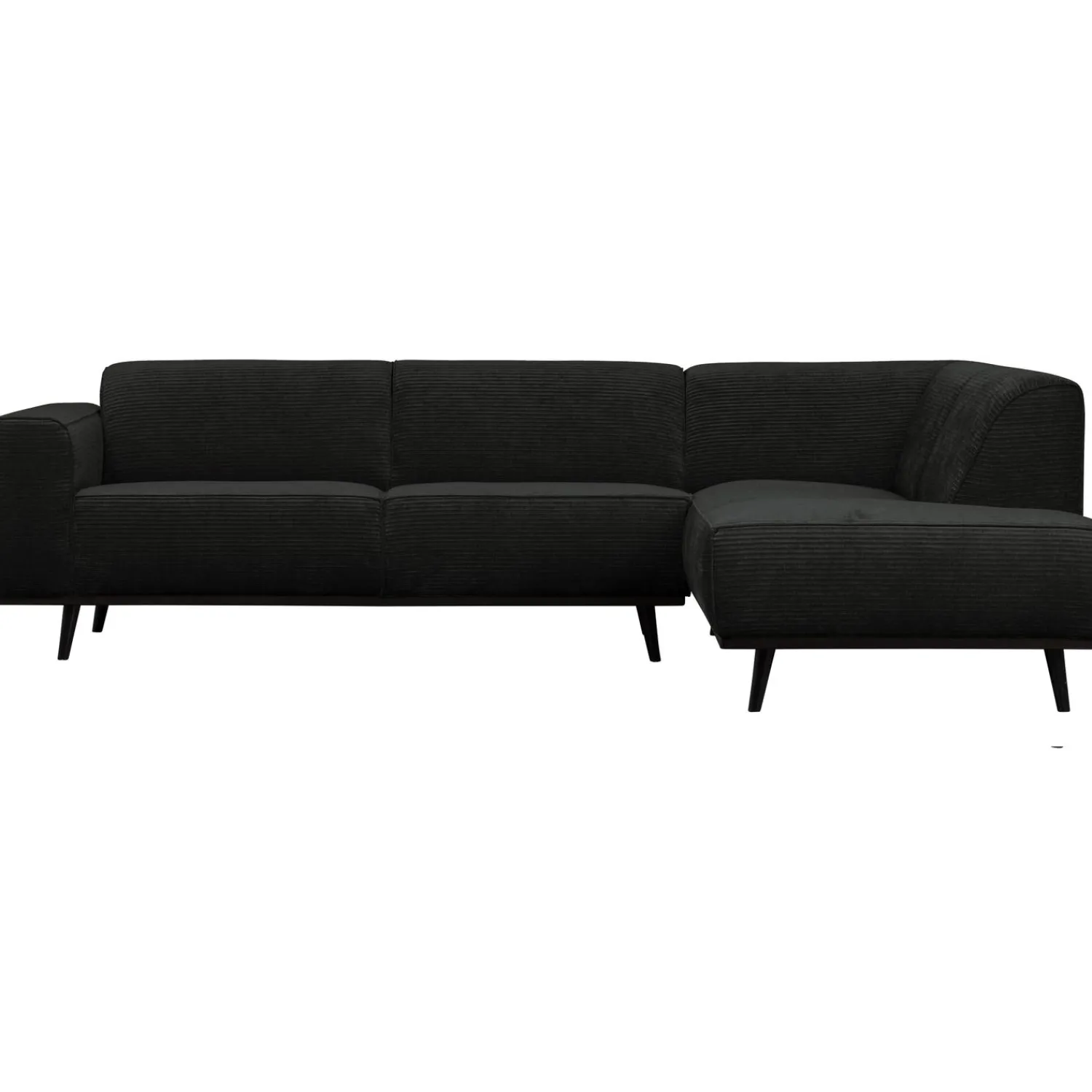 Outlet WOOOD Statement hoekbank rechts ribstof grafiet Grafietgrijs