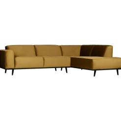 Discount WOOOD Statement hoekbank rechts velvet Honinggeel