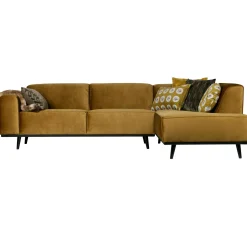 Discount WOOOD Statement hoekbank rechts velvet Honinggeel