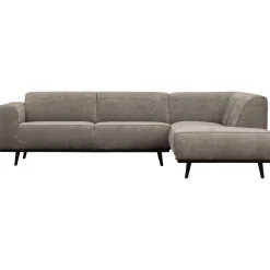 Hot WOOOD Statement hoekbank rechts ribstof clay Kleigrijs