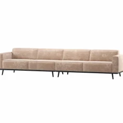 Discount WOOOD Statement XL 4-zits bank 372 cm chenille velvet Naturel