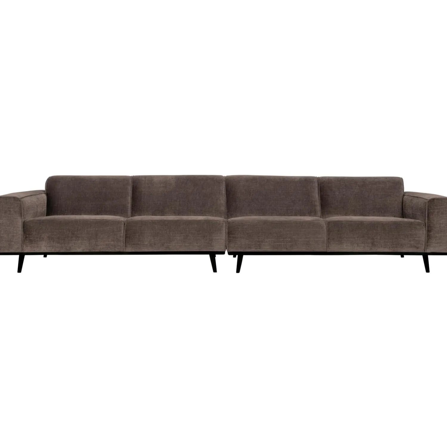Online WOOOD Statement XL 4-zits bank 372 cm ribstof Taupe