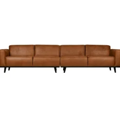 Best WOOOD Statement XL 4-zits bank 372 cm ecoleer Cognac