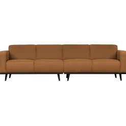 Hot WOOOD Statement 4-zits bank 280 cm bouclé boter Botergeel