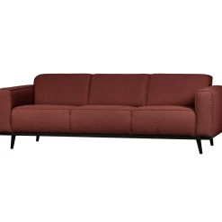 WOOOD Statement 3-zits bank 230 cm bouclé kastanje Kastanjebruin