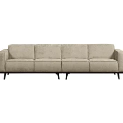 Best WOOOD Statement 4-zits bank 280 cm structure velvet Wheatfield