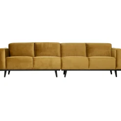 Clearance WOOOD Statement 4-zits bank 280 cm velvet Honinggeel