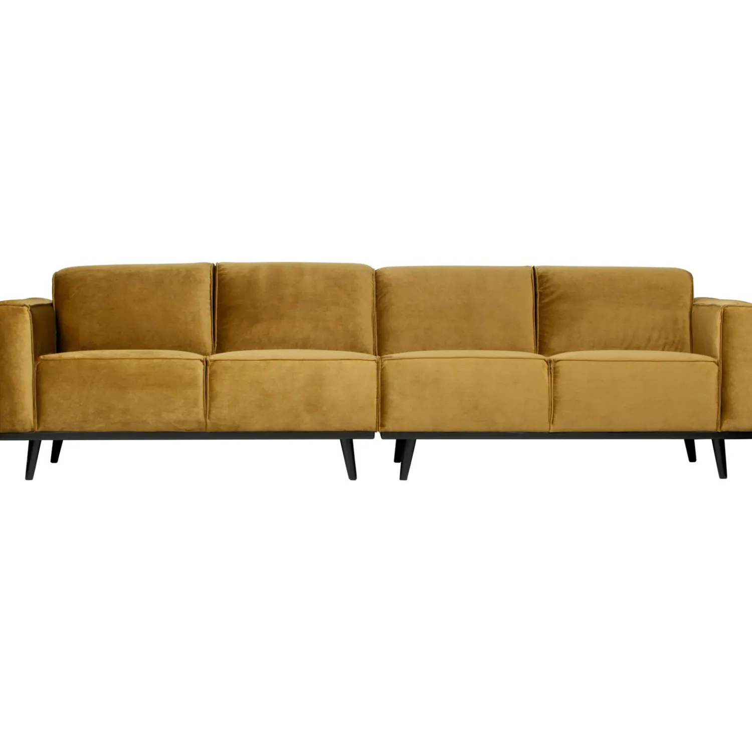 Clearance WOOOD Statement 4-zits bank 280 cm velvet Honinggeel