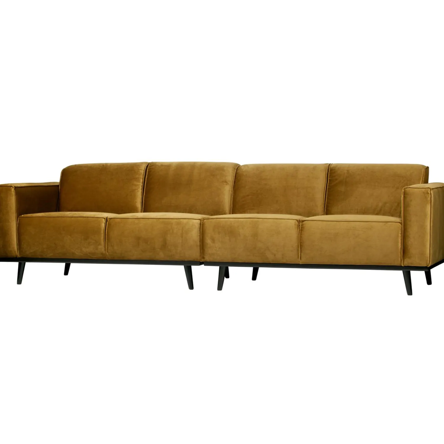 Clearance WOOOD Statement 4-zits bank 280 cm velvet Honinggeel