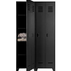 Best WOOOD Stijn hoog 2-deurs lockerkast Zwart