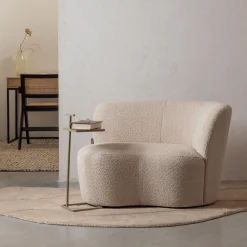 Sale WOOOD Stone bankje rechts bouclé crème