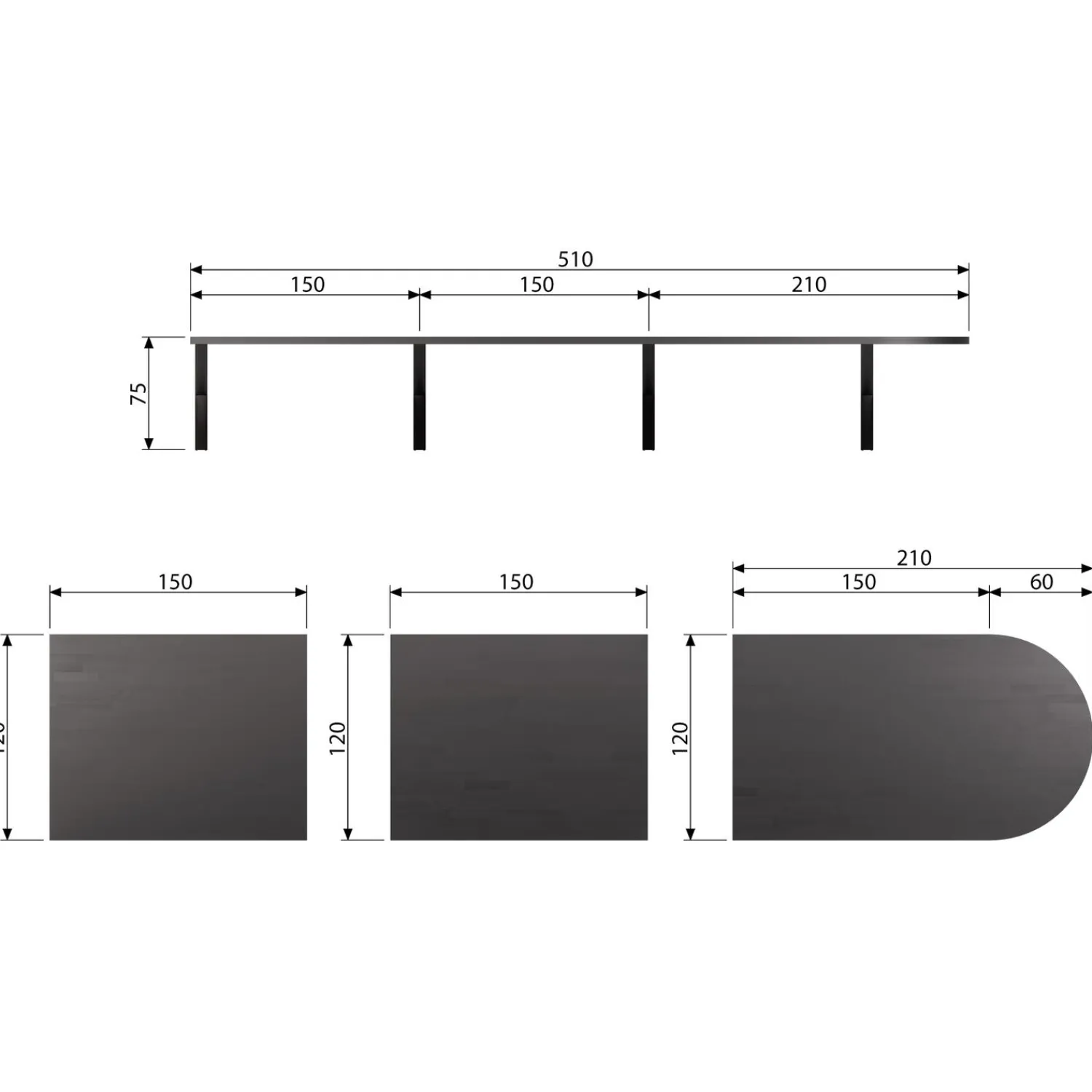 Discount WOOOD Tablo Lungo tussenblad essen incl. stekkerdoos