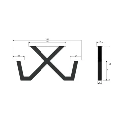 WOOOD Tablo Outdoor X-vorm poot picknick metaal 1 stuks