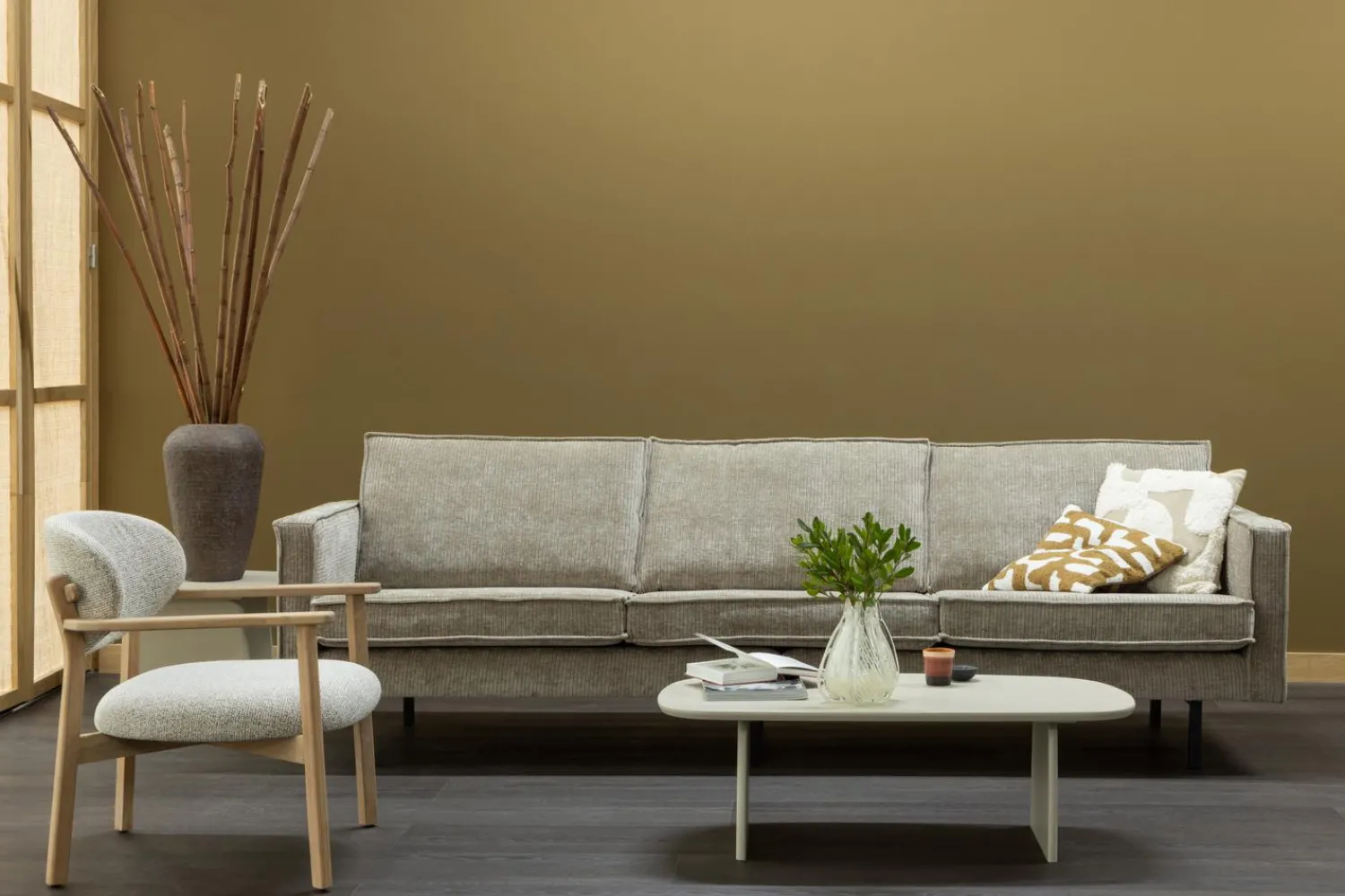 New WOOOD Tablo salontafel 110 cm eiken Dakargrau