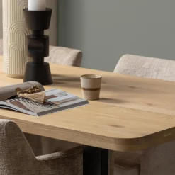 Best WOOOD Tablo tafelblad eiken naturel curved 200x90 cm