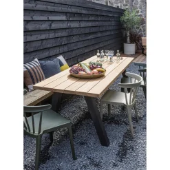 New WOOOD Tablo tuintafel ayous naturel met A-vorm poot metaal
