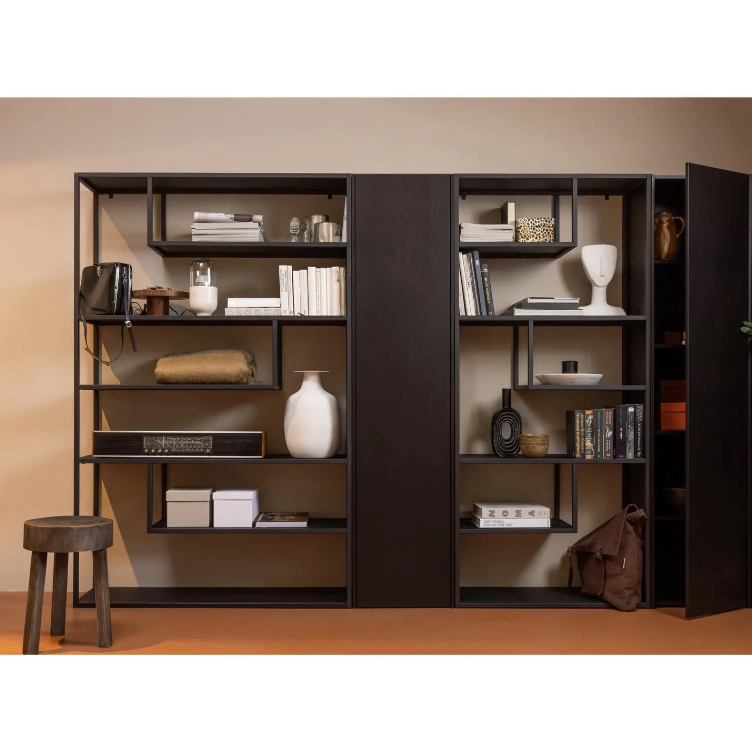 New WOOOD Teun opbergkast grenen diepzwart