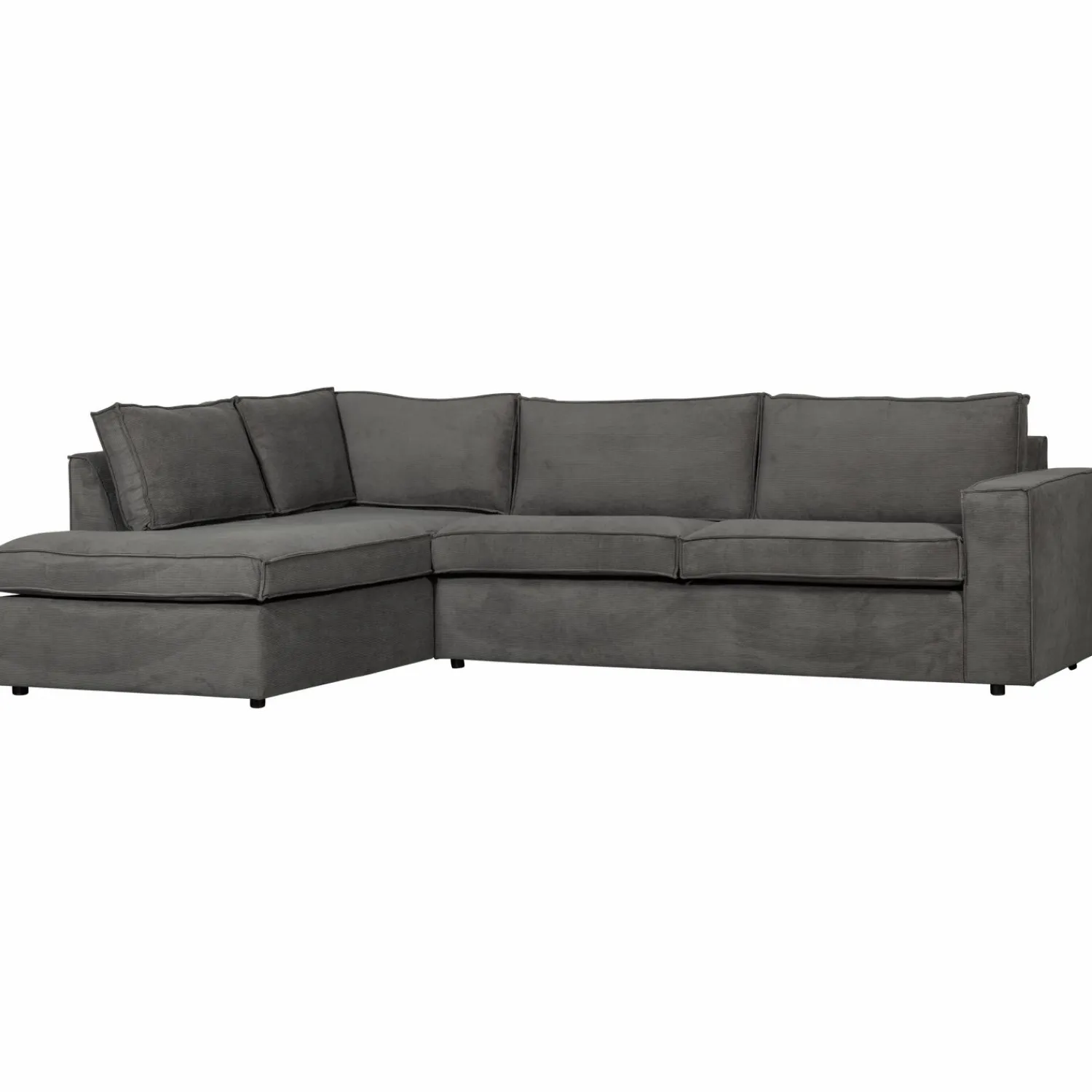 Sale WOOOD Thomas hoekbank ribstof links Donkergrijs