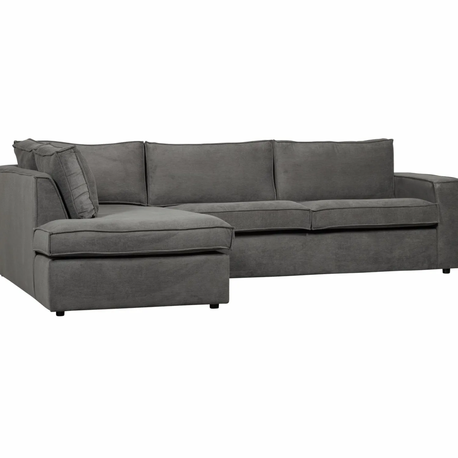 Sale WOOOD Thomas hoekbank ribstof links Donkergrijs