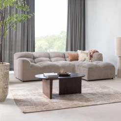 New WOOOD Tibas chaise longue rechts in de geweven stof zand