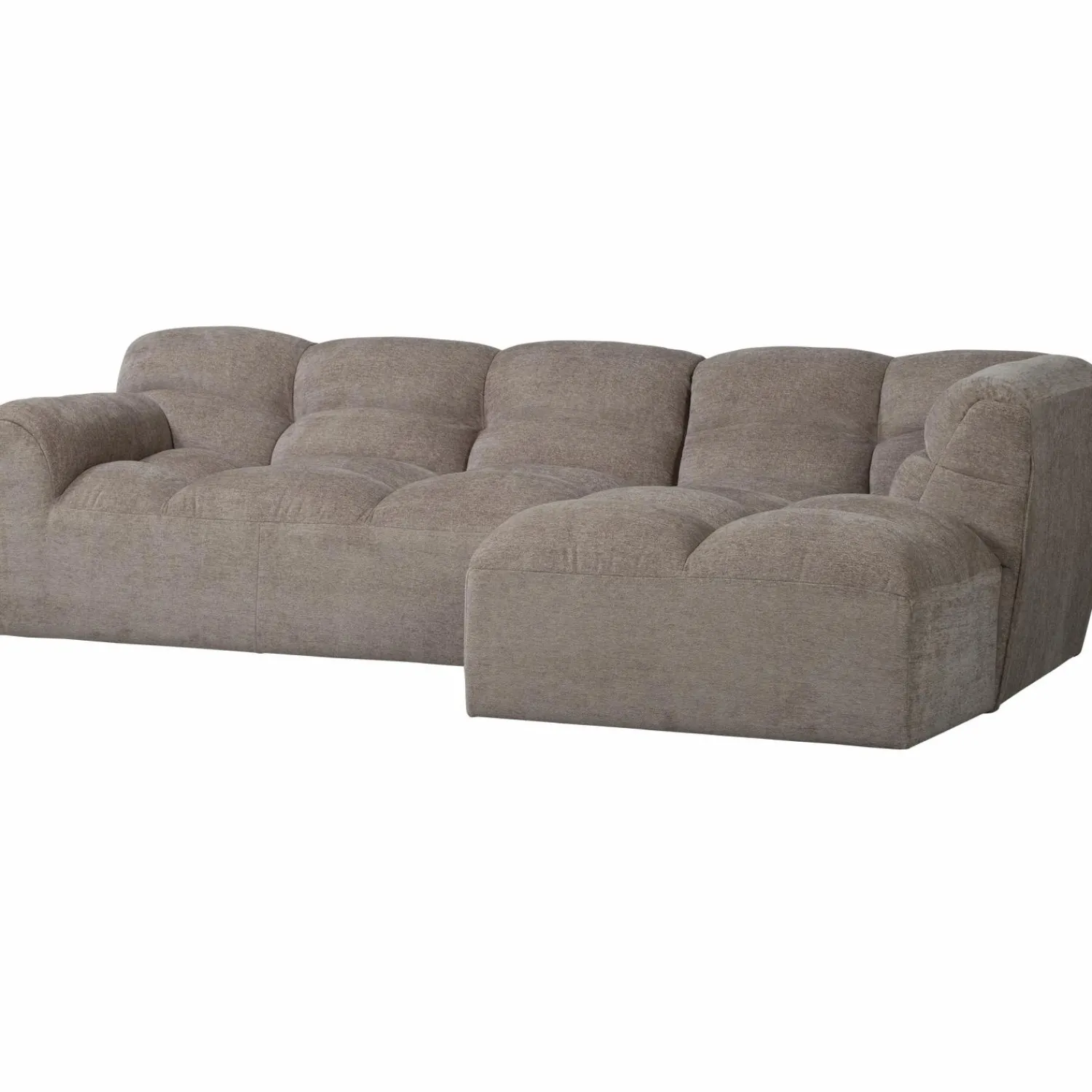 New WOOOD Tibas chaise longue rechts in de geweven stof zand