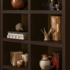 WOOOD Timo open kast mdf donkerbruin 195x100x40 cm