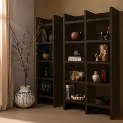 WOOOD Timo open kast mdf donkerbruin 195x100x40 cm