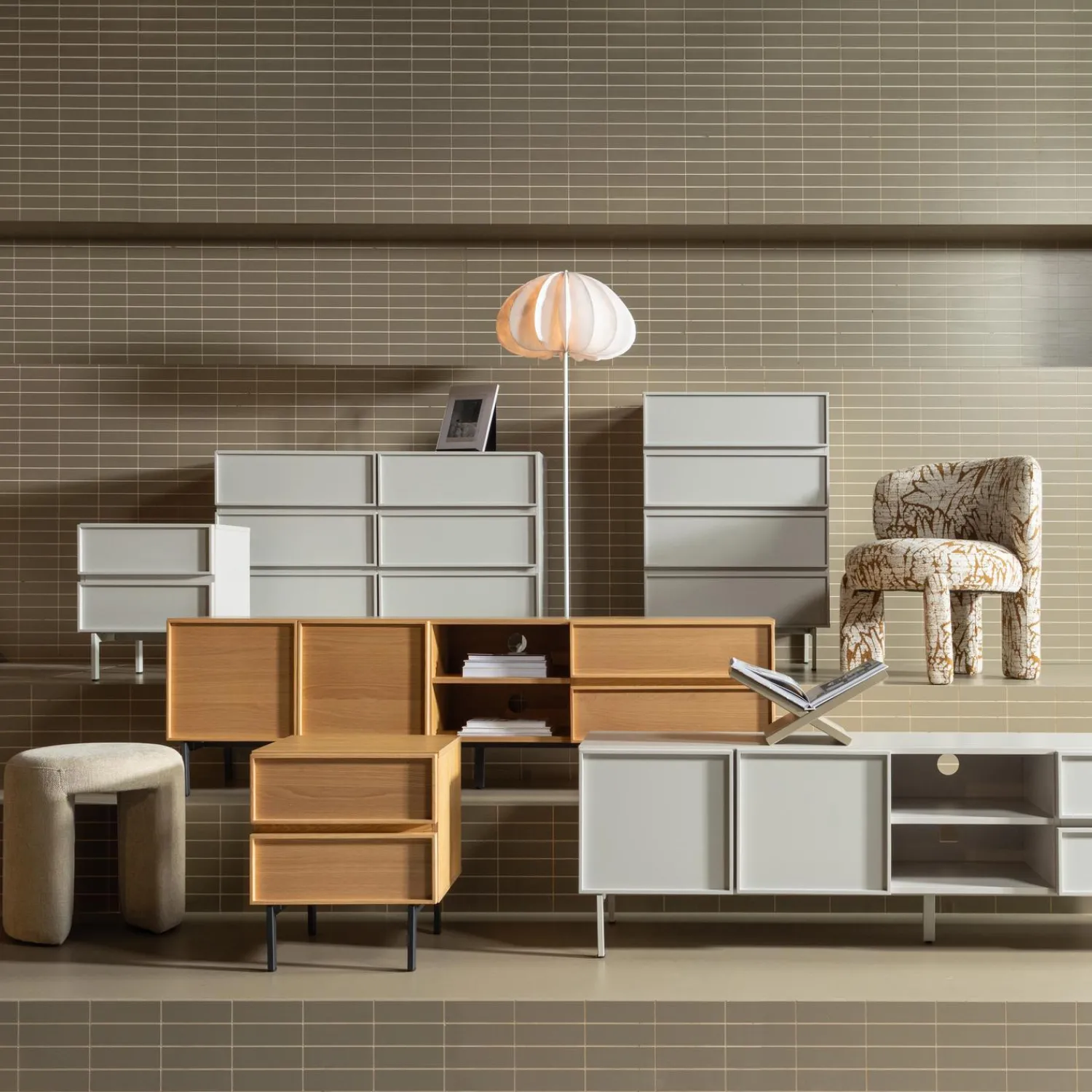 WOOOD Tours tv meubel 180 cm melamine/MDF Naturel