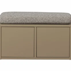 WOOOD Turner opbergbank grenen mud met zitkussen khaki