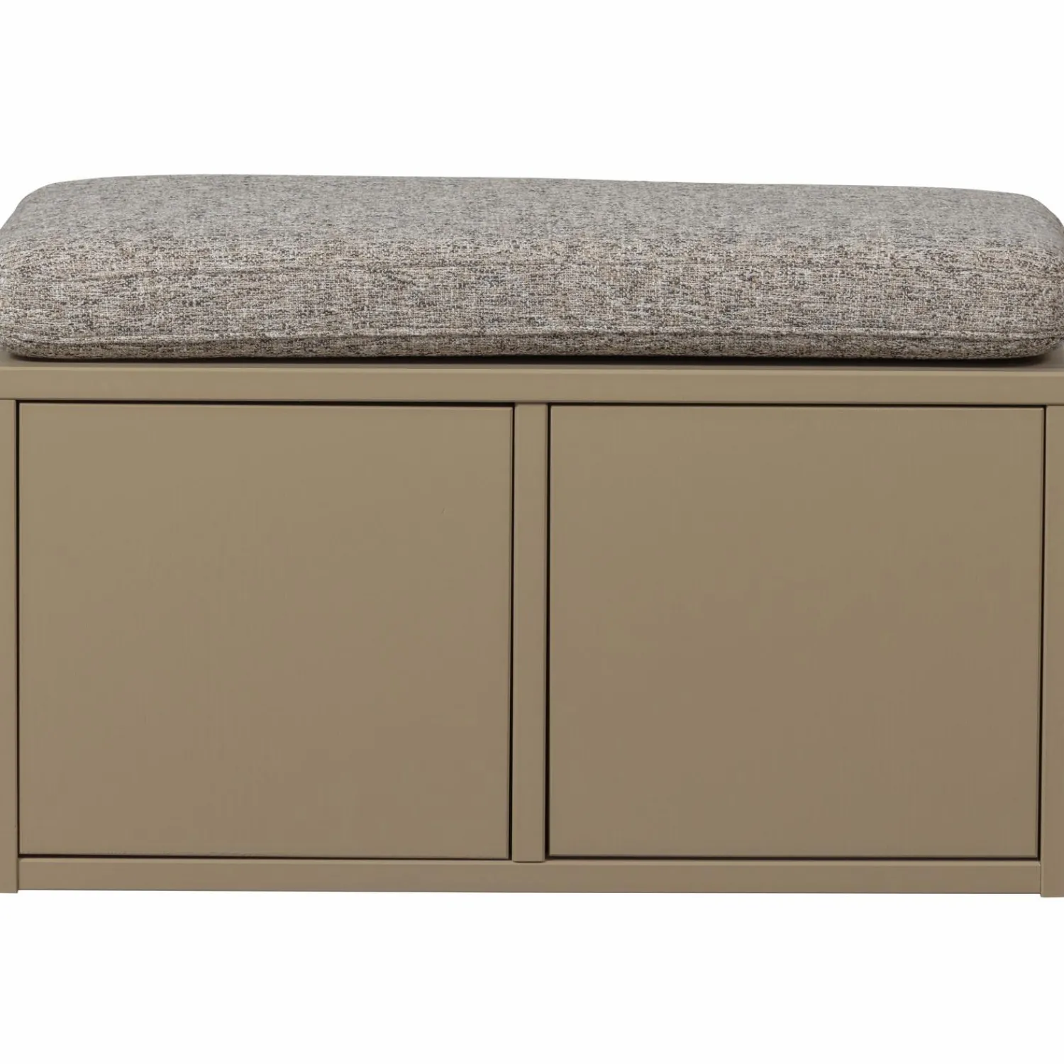 WOOOD Turner opbergbank grenen mud met zitkussen khaki