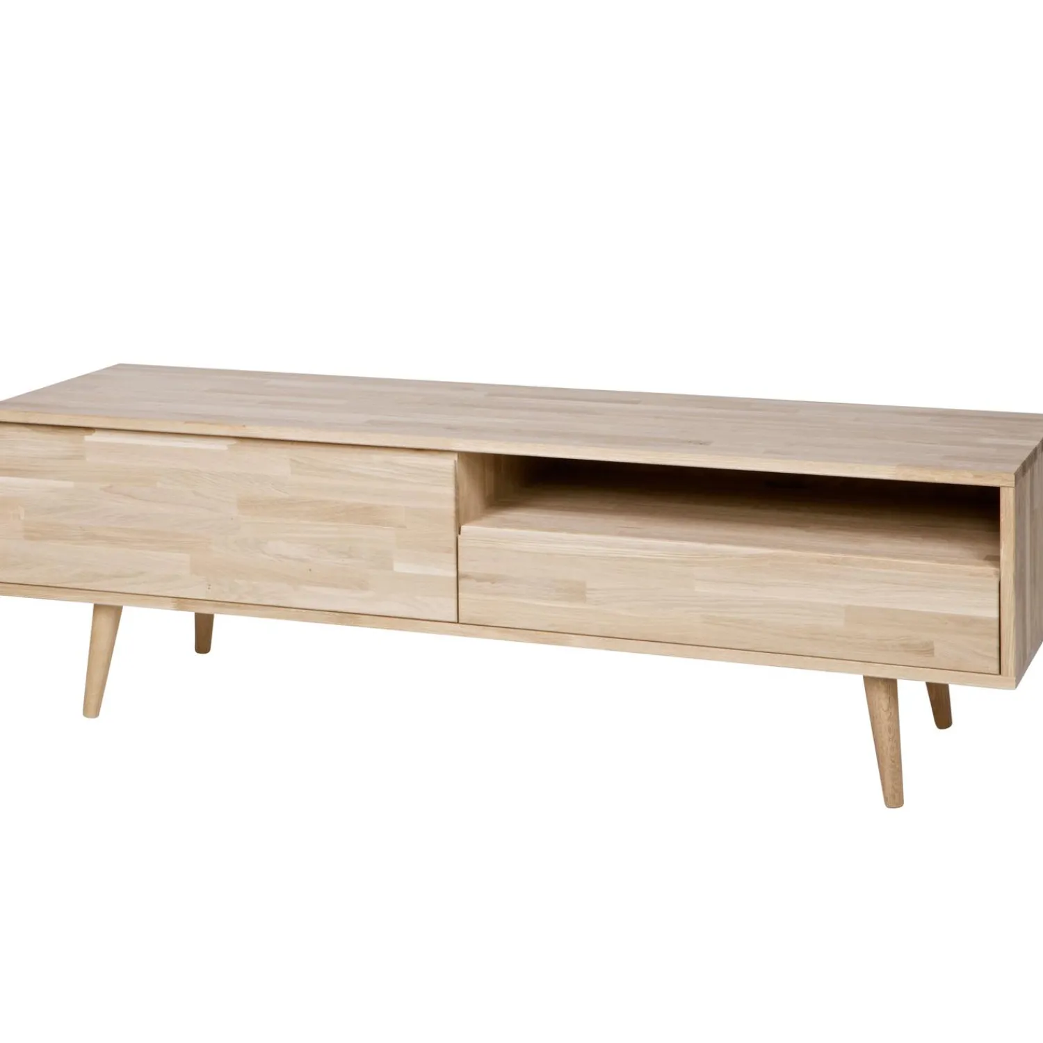 Discount WOOOD Tygo tv meubel 150 cm eiken met retro poten