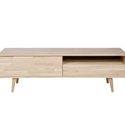 Discount WOOOD Tygo tv meubel 150 cm eiken met retro poten