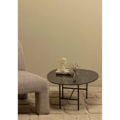 Outlet WOOOD Vajen salontafel met zwart marmeren look blad 80x60 cm