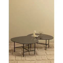 Outlet WOOOD Vajen salontafel met zwart marmeren look blad 80x60 cm