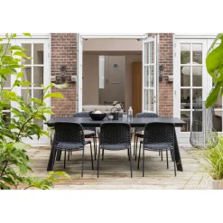 Discount WOOOD Veerle tuintafel aluminium/polywood antraciet 220x100 cm