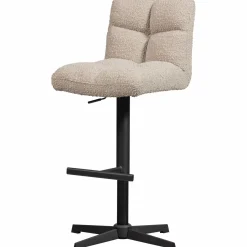 Hot WOOOD Vinny draaibare barstoel bouclé zand